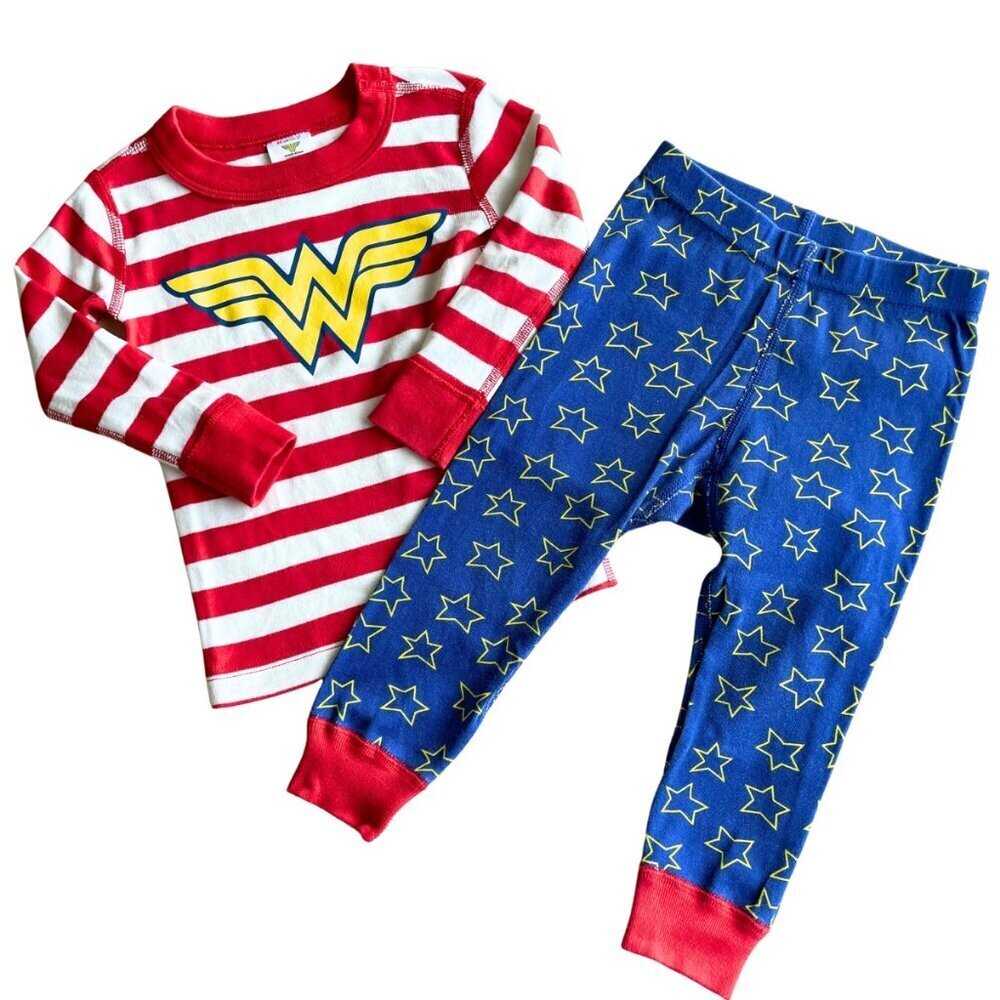 Hanna Andersson X DC Wonder Woman‎ Organic Long John PJs Pajamas Set - Size 2T